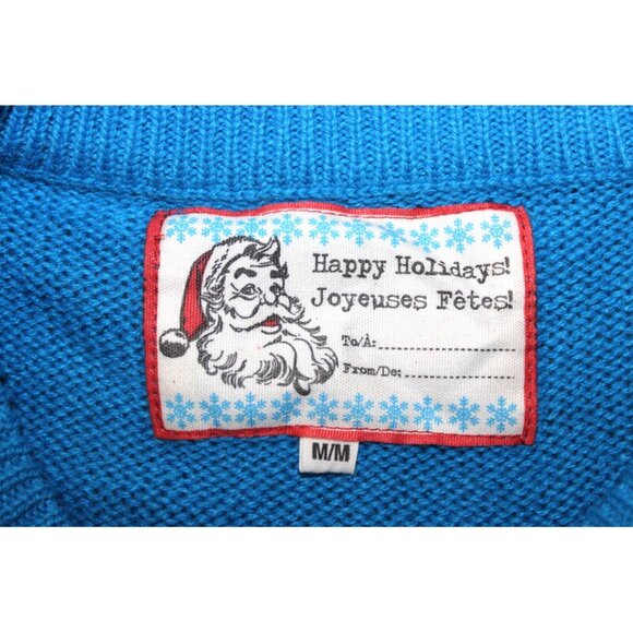 Winter Holiday Knit Sweater with Snowman/Snowflake Motif, Size M - Picture 7 of 9